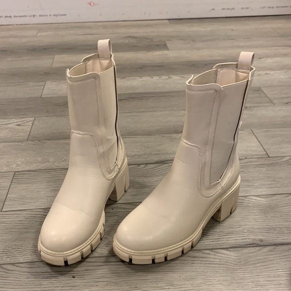 cream chunky platform tinstree boots 7 - Picture 2 of 5